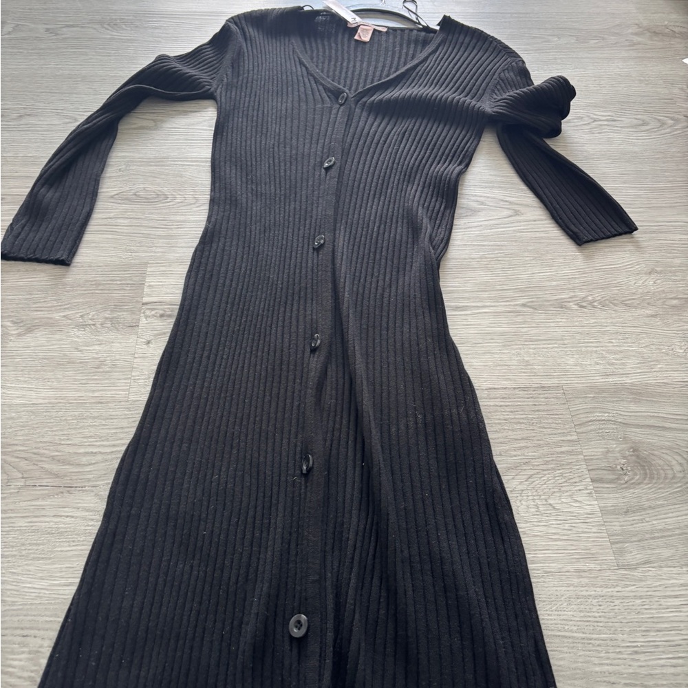 Victoria's Secret Black Ribbed Maxi Dress